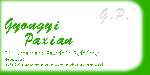 gyongyi paxian business card